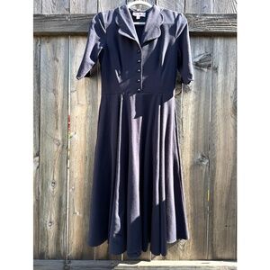 Miss Candyfloss Adalicia-Lee Navy Swing Dress in Small